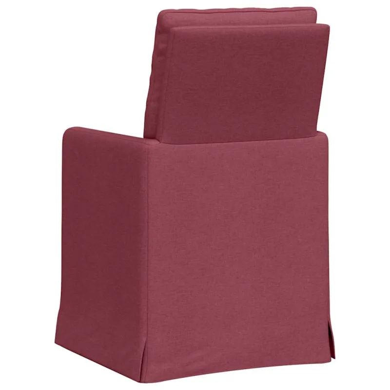 Valgomojo kėdės 2 pcs Vyno raudonumo 57 x 67 x 98 cm audinys