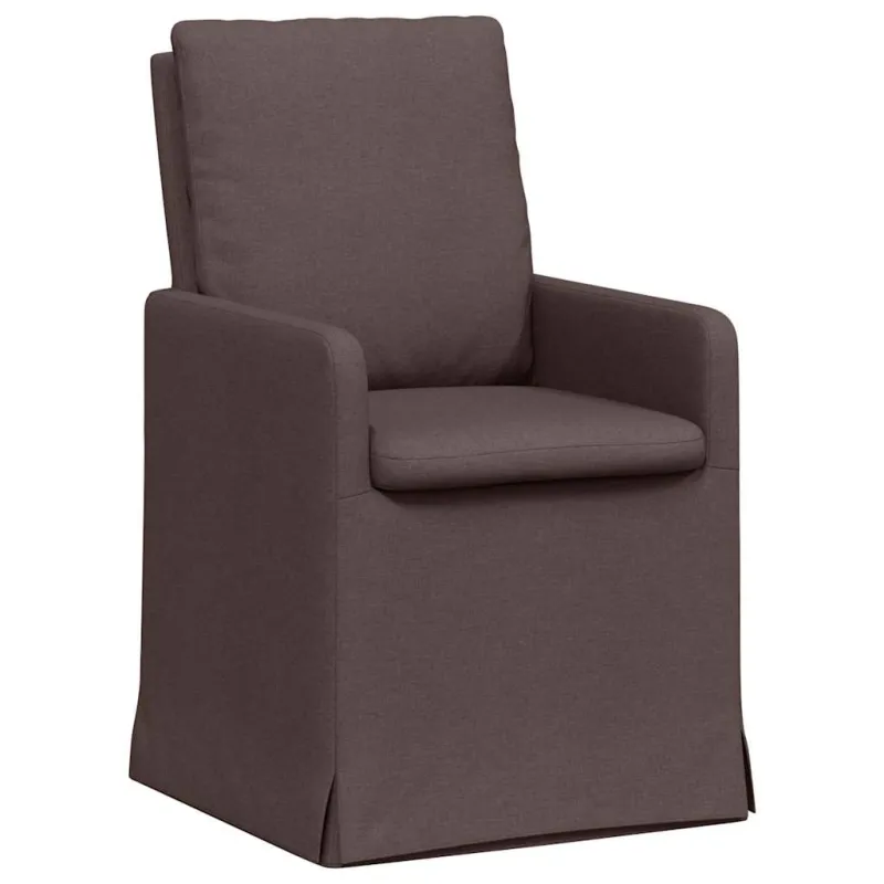 Valgomojo kėdės 2 pcs Tamsiai ruda 57 x 67 x 98 cm audinys
