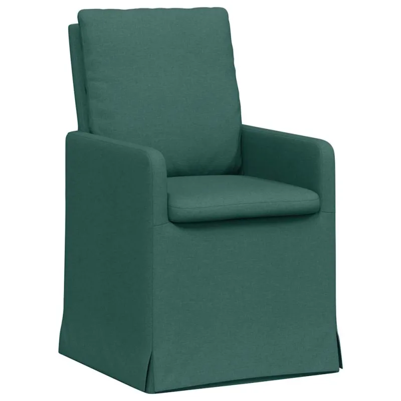 Valgomojo kėdės 2 pcs Tamsiai žalia 57 x 67 x 98 cm audinys
