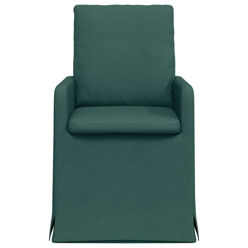 Valgomojo kėdės 2 pcs Tamsiai žalia 57 x 67 x 98 cm audinys