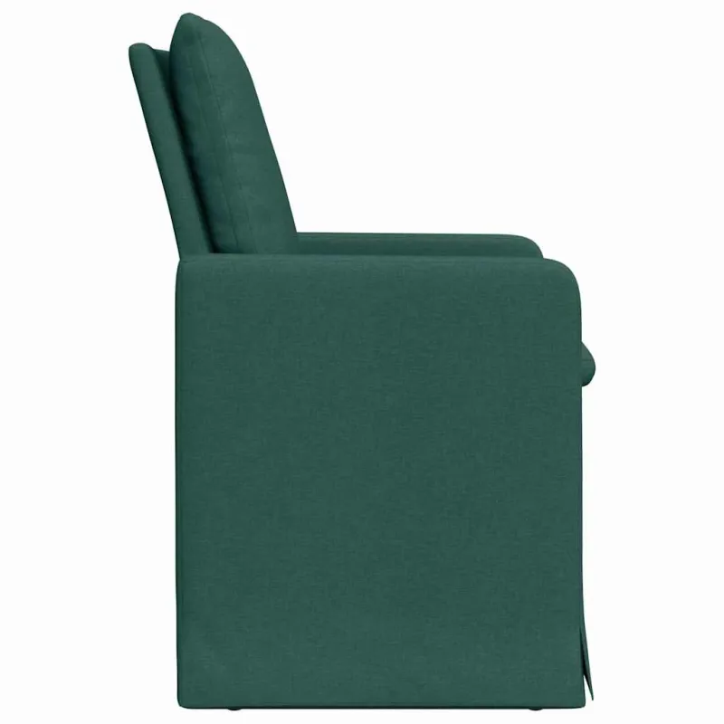 Valgomojo kėdės 2 pcs Tamsiai žalia 57 x 67 x 98 cm audinys