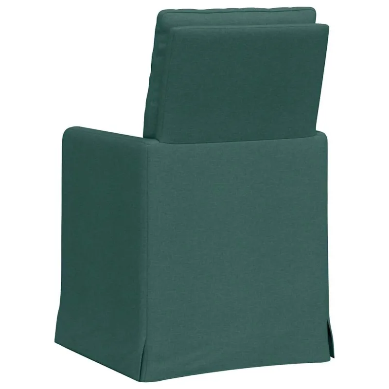Valgomojo kėdės 2 pcs Tamsiai žalia 57 x 67 x 98 cm audinys
