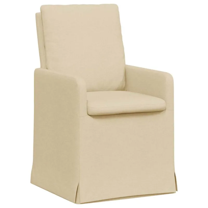 Valgomojo kėdės 2 pcs Kreminė 57 x 67 x 98 cm audinys