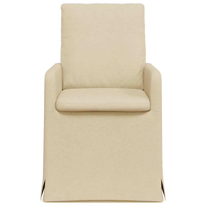 Valgomojo kėdės 2 pcs Kreminė 57 x 67 x 98 cm audinys