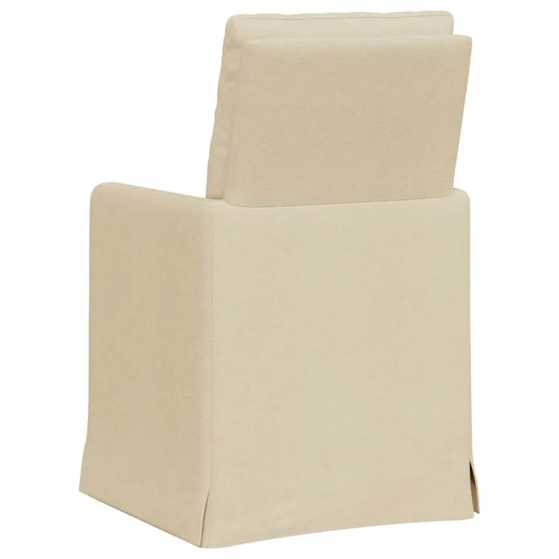Valgomojo kėdės 2 pcs Kreminė 57 x 67 x 98 cm audinys
