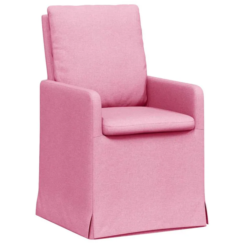 Valgomojo kėdės 2 pcs Rožinė 57 x 67 x 98 cm audinys