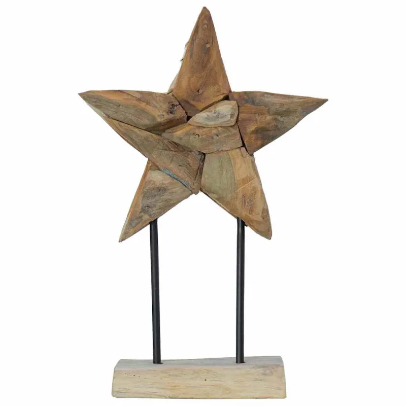 Kalėdų žvaigždė Ruda 31 x 15 x 46 cm Kieto teka medžio