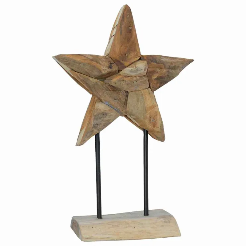 Kalėdų žvaigždė Ruda 31 x 15 x 46 cm Kieto teka medžio