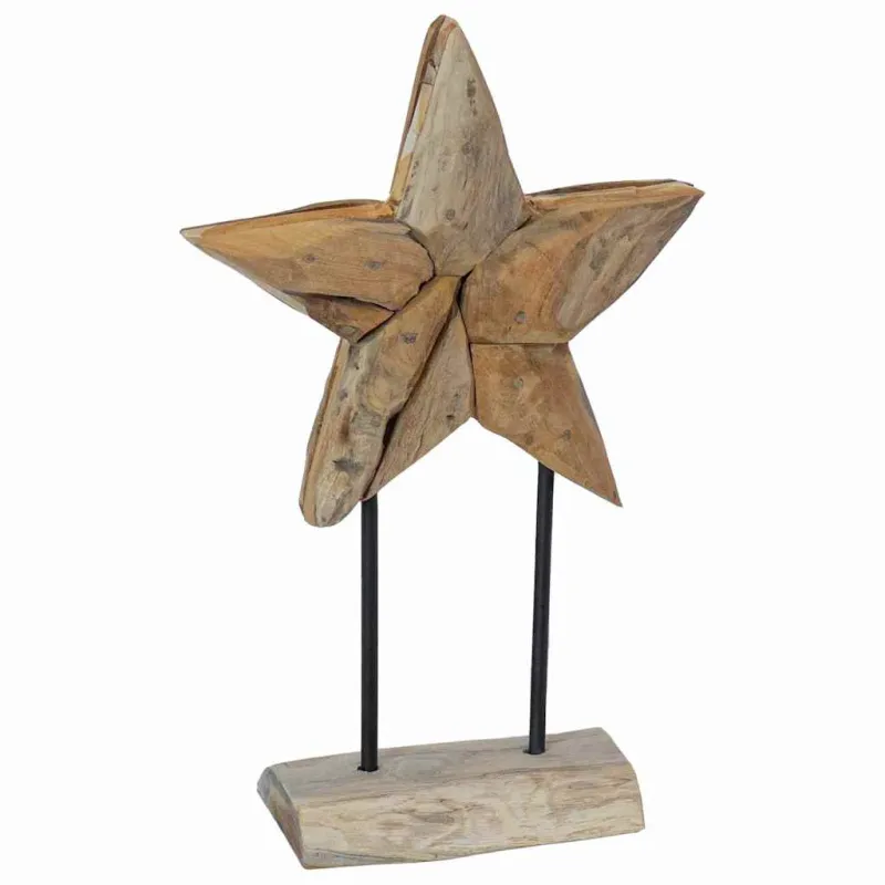 Kalėdų žvaigždė Ruda 31 x 15 x 46 cm Kieto teka medžio