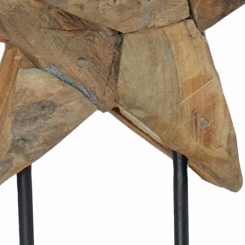 Kalėdų žvaigždė Ruda 31 x 15 x 46 cm Kieto teka medžio