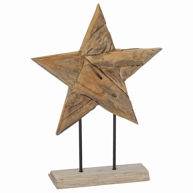 Kalėdų žvaigždė Ruda 43,5 x 13,5 x 59 cm Kieto teka medžio