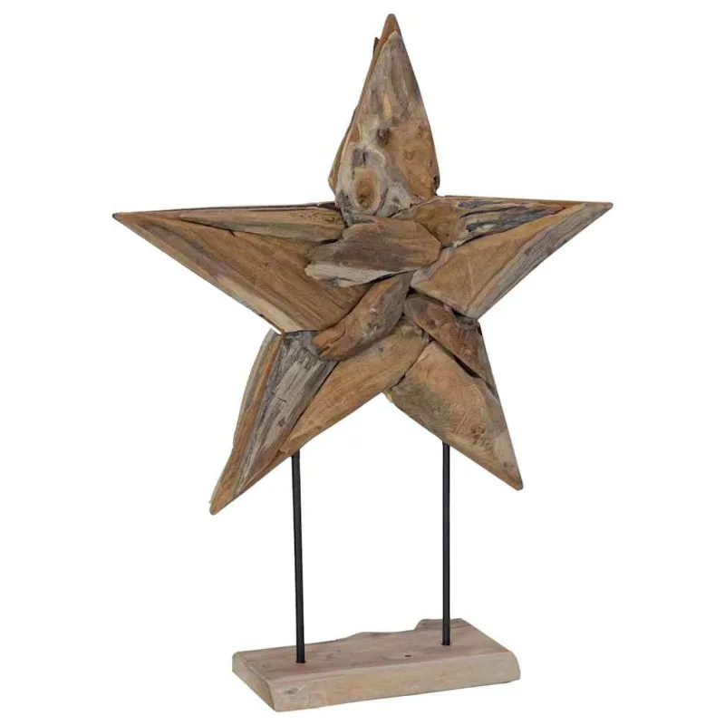 Kalėdų žvaigždė Ruda 59,5 x 18 x 74 cm Kieto teka medžio