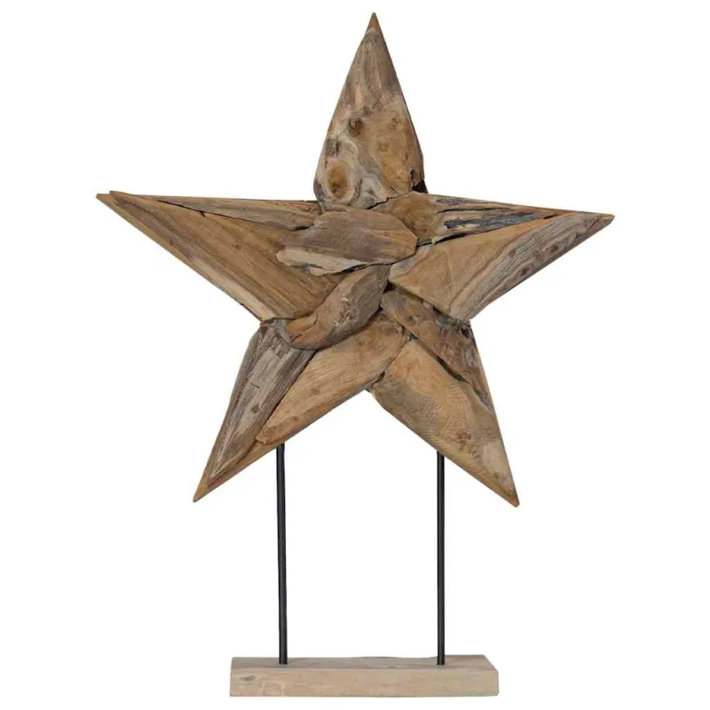 Kalėdų žvaigždė Ruda 59,5 x 18 x 74 cm Kieto teka medžio
