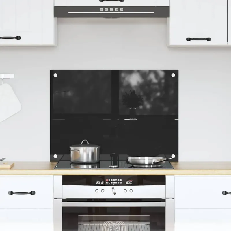 Virtuvės atbraila Juoda 70 x 50 cm grūdintas stiklas
