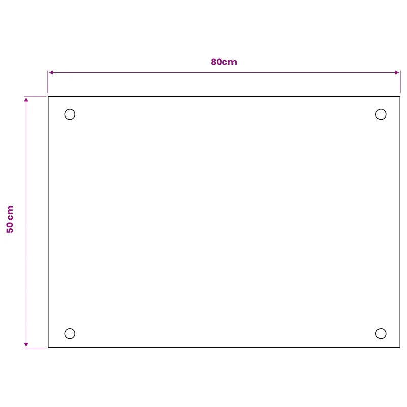 Virtuvės atbraila Juoda 80 x 50 cm grūdintas stiklas