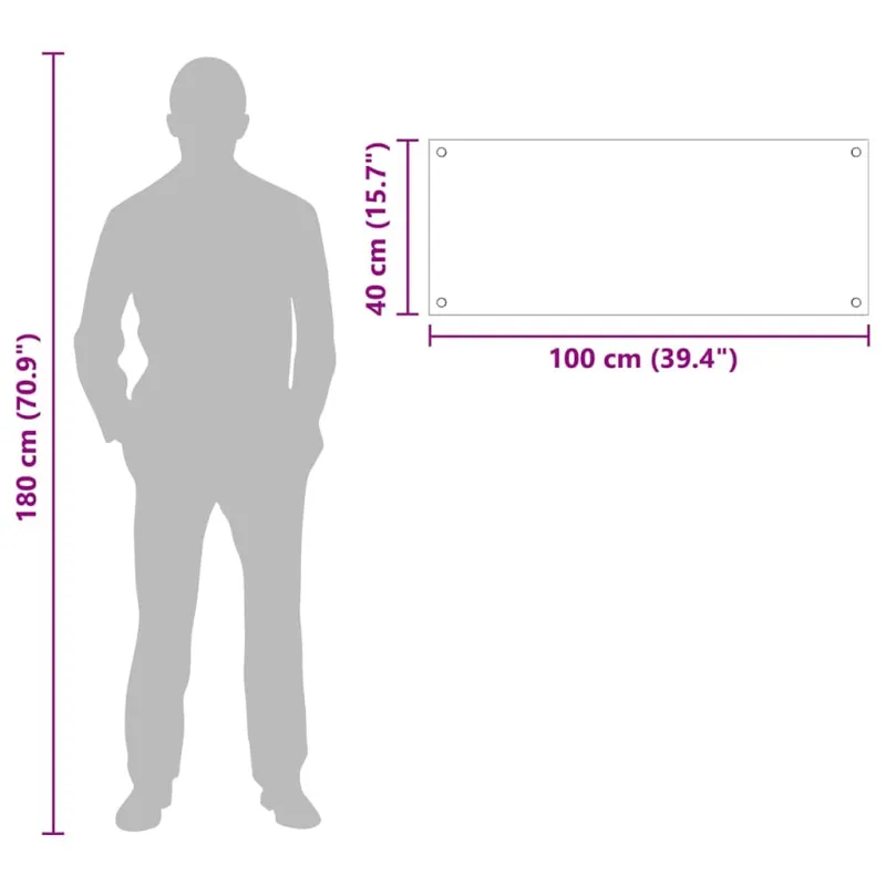 Virtuvės atbraila Juoda 100 x 40 cm grūdintas stiklas