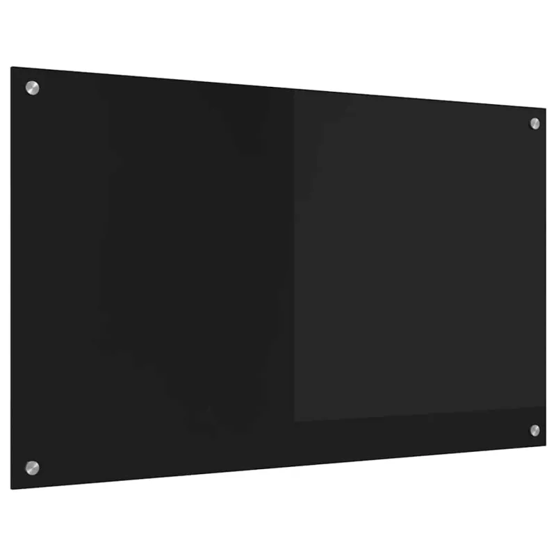 Virtuvės atbraila Juoda 100 x 60 cm grūdintas stiklas