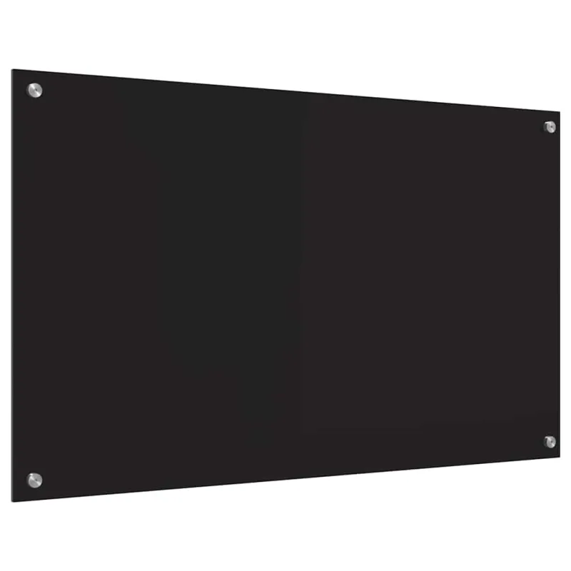 Virtuvės atbraila Juoda 100 x 60 cm grūdintas stiklas