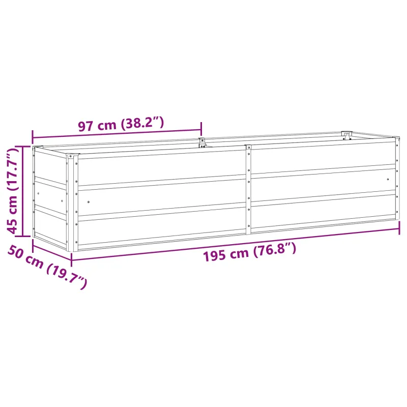 Lovelis Ivory 195 x 50 x 45 cm Cinkuota plienas