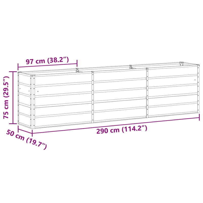 Lovelis Ivory 290 x 90 x 75 cm Cinkuota plienas