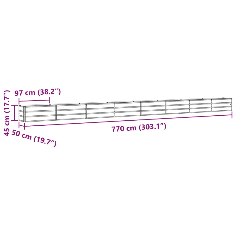 Lovelis Ivory 770 x 50 x 45 cm Cinkuota plienas