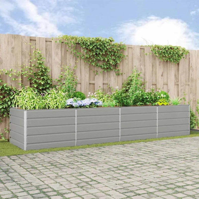 Lovelis Šviesiai pilka 385 x 100 x 75 cm Cinkuota plienas
