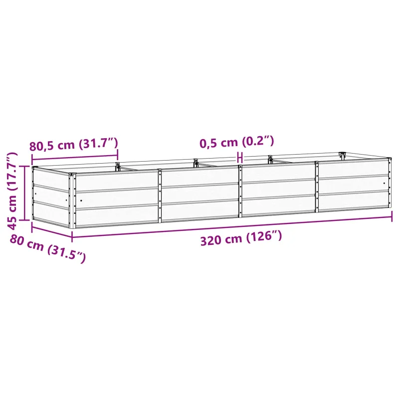 Lovelis Žalia 320 x 80 x 45 cm Plienas