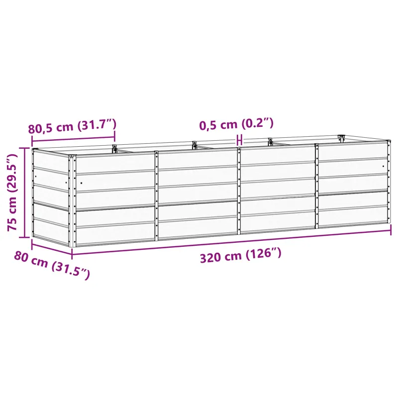 Lovelis Žalia 320 x 80 x 75 cm Plienas
