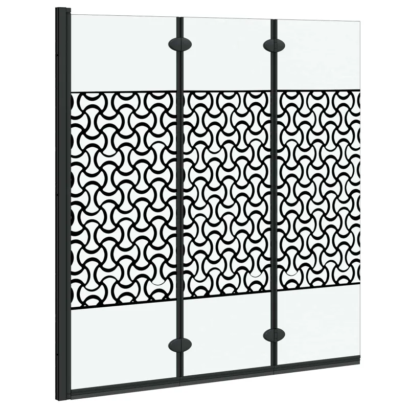Dušo kabineto uždanga Juoda ir permatoma 130 x 130 cm