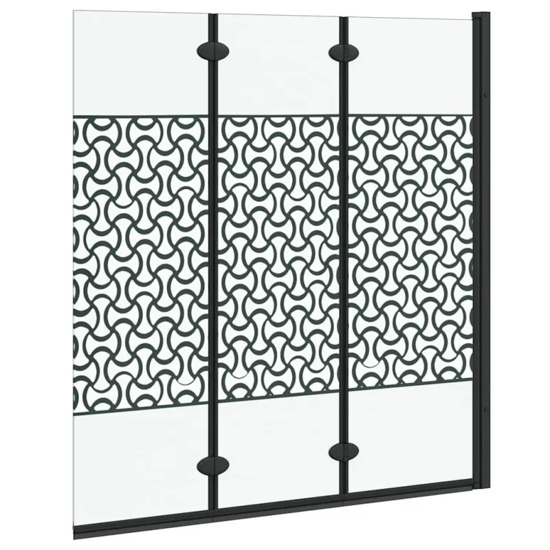 Dušo kabineto uždanga Juoda ir permatoma 130 x 130 cm
