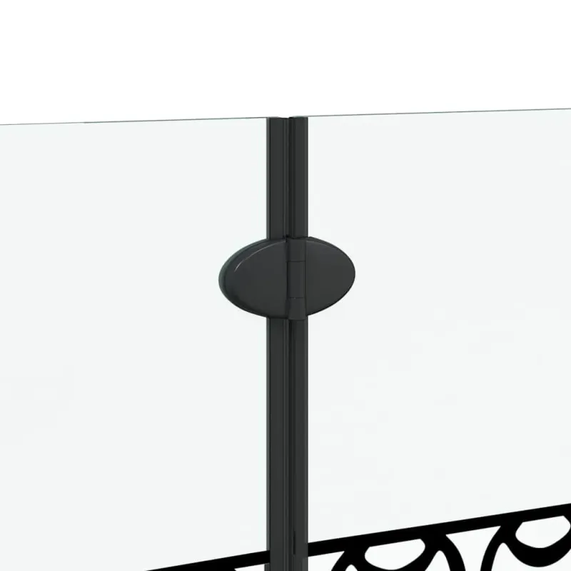 Dušo kabineto uždanga Juoda ir permatoma 130 x 130 cm