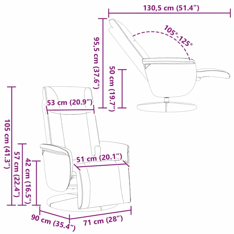 Sukamas masažo poilsio krėslas Baltas 71 x 90 x 105 cm