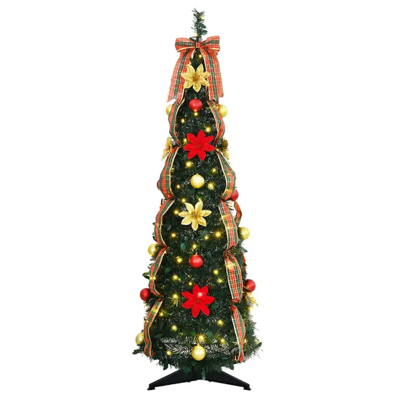 Dirbtinė Kalėdų eglutė su 50 LED s stovu Žalia 125 cm PVC