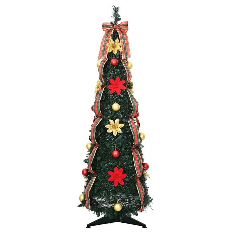 Dirbtinė Kalėdų eglutė su 50 LED s stovu Žalia 125 cm PVC