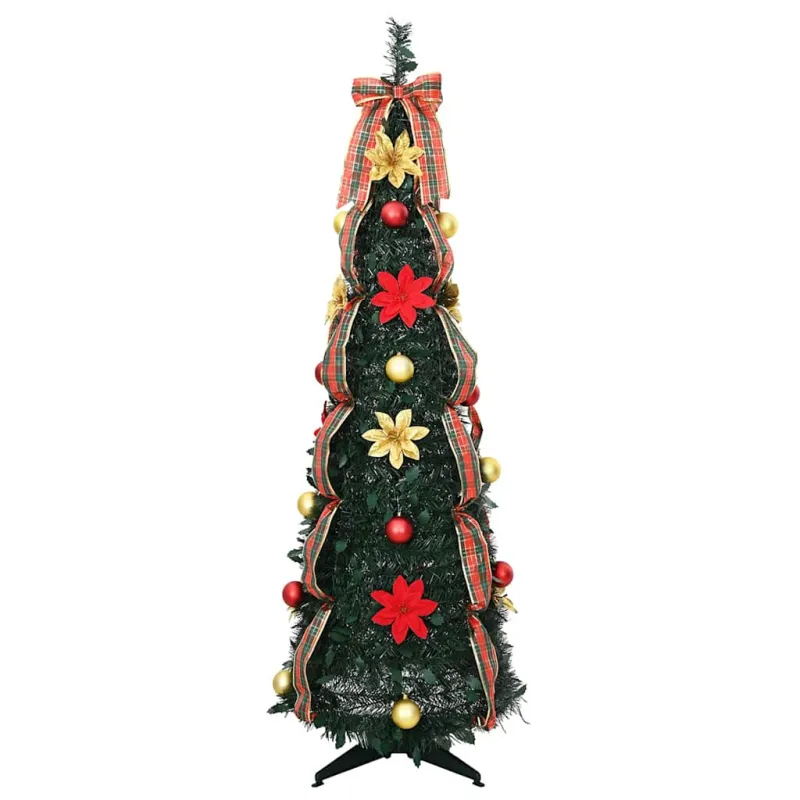Dirbtinė Kalėdų eglutė su 100 LED s stovu Žalia 155 cm PVC