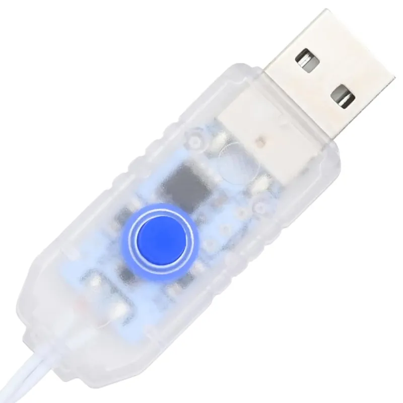Dirbtinė Kalėdų eglutė su 200 LED s stovu Balta 210 cm PVC