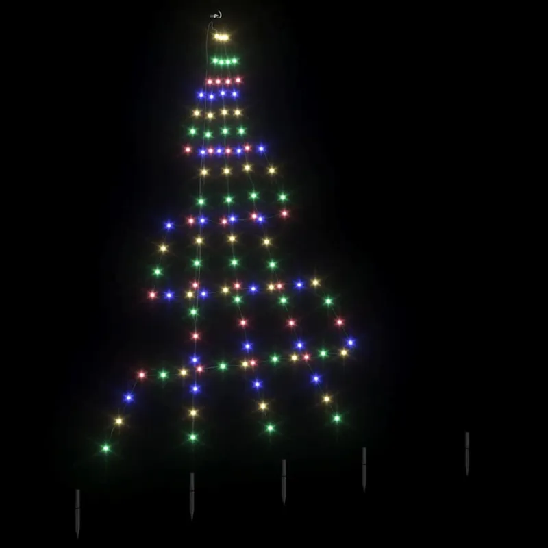 LED Kalėdinė eglutė su žemės kuoleliais Įvairiaspalvis 182 cm