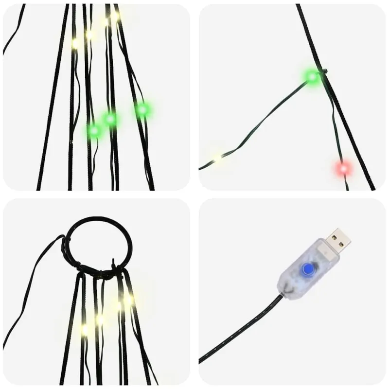 LED Kalėdinė eglutė su žemės kuoleliais Įvairiaspalvis 182 cm