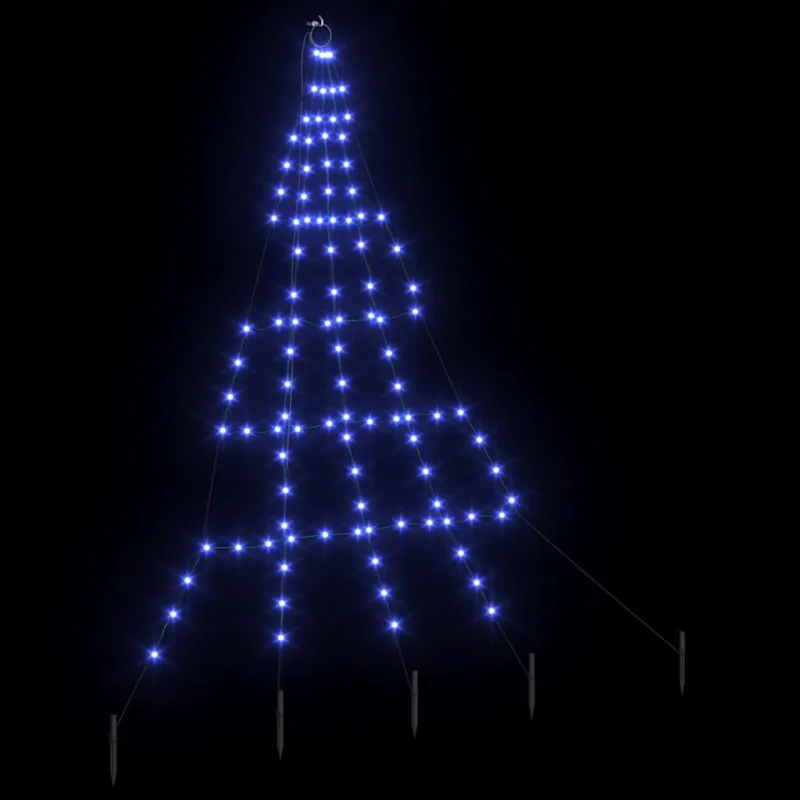 LED Kalėdinė eglutė su žemės kuoleliais Mėlyna 182 cm metalas