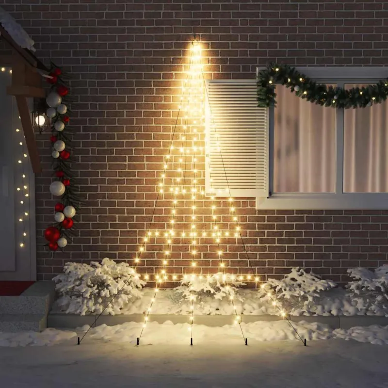LED Kalėdinė eglutė su žemės kuoleliais Šilta balta 306 cm