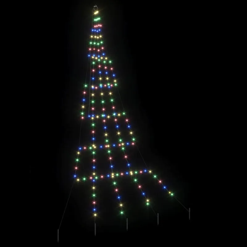 LED Kalėdinė eglutė su žemės kuoleliais Įvairiaspalvis 306 cm