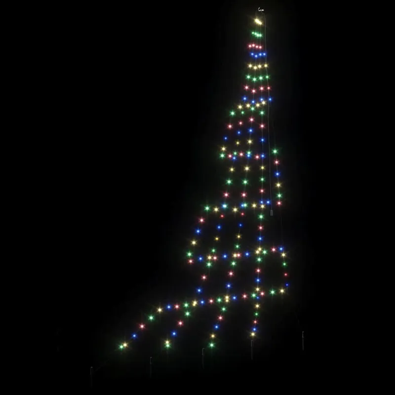LED Kalėdinė eglutė su žemės kuoleliais Įvairiaspalvis 306 cm