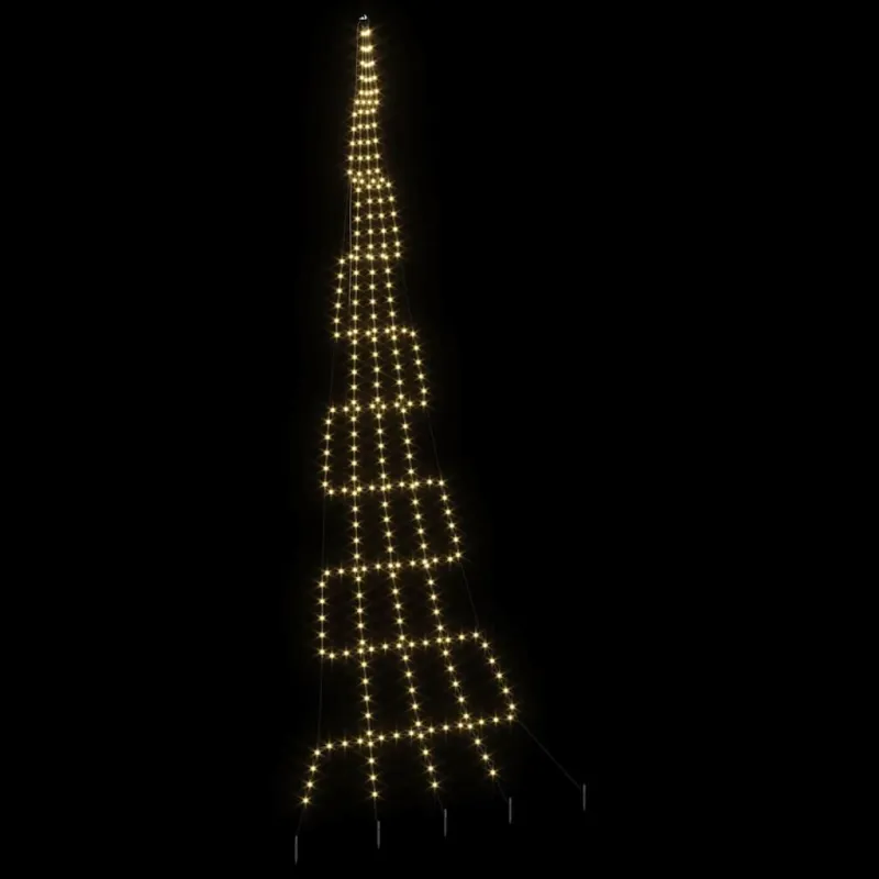 LED Kalėdinė eglutė su žemės kuoleliais Šilta balta 511 cm