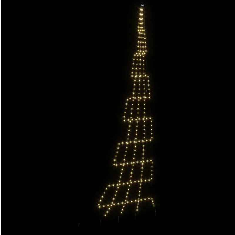 LED Kalėdinė eglutė su žemės kuoleliais Šilta balta 511 cm