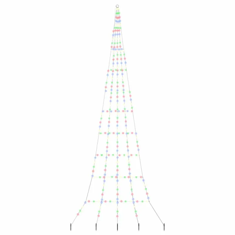 LED Kalėdinė eglutė su žemės kuoleliais Įvairiaspalvis 511 cm