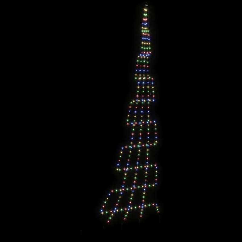 LED Kalėdinė eglutė su žemės kuoleliais Įvairiaspalvis 511 cm