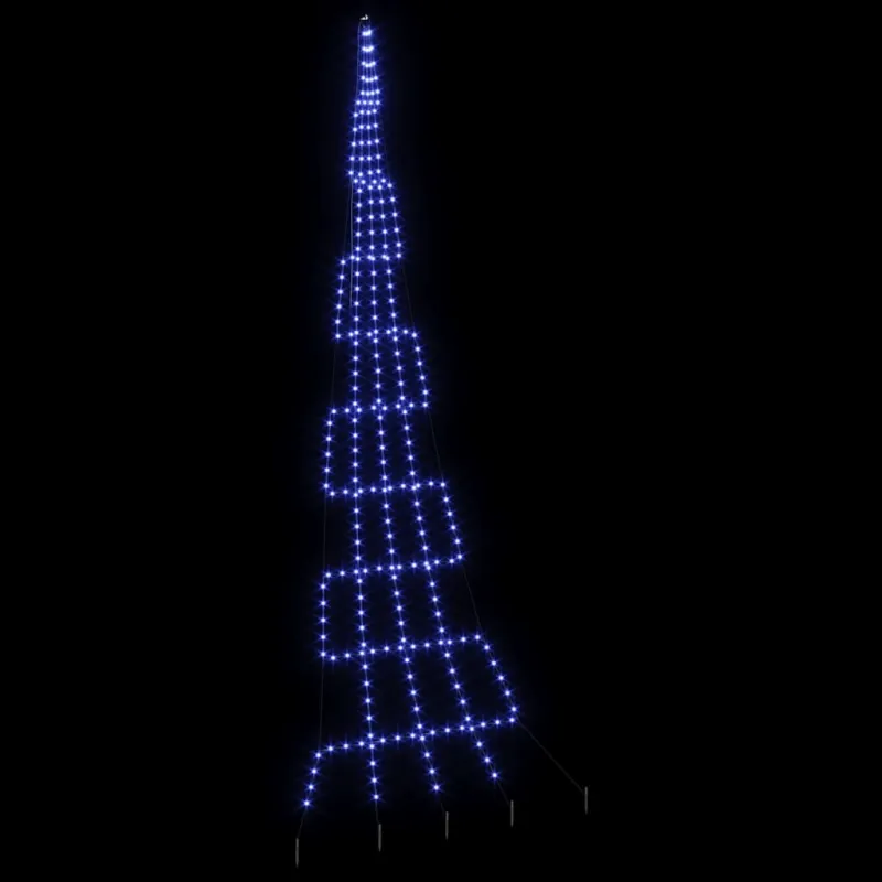 LED Kalėdinė eglutė su žemės kuoleliais Mėlyna 511 cm metalas