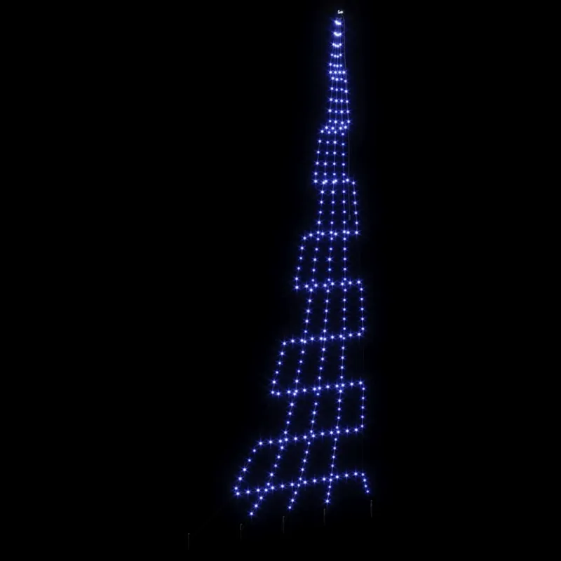 LED Kalėdinė eglutė su žemės kuoleliais Mėlyna 511 cm metalas