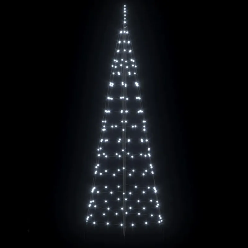 LED Kalėdinė eglutė su žemės kuoleliais Šalta balta 250 cm