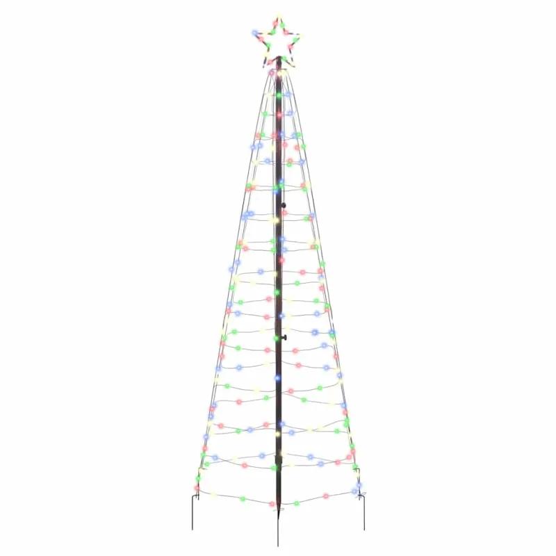 LED Kalėdinė eglutė su žemės kuoleliais Įvairiaspalvis 250 cm